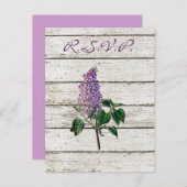 paars lila bruiloft met  witgewassen schuur uitnodiging briefkaart (Voorkant / Achterkant)