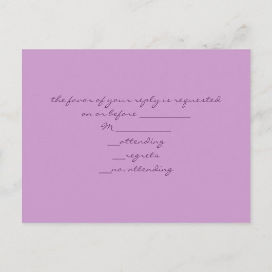 paars lila bruiloft met  witgewassen schuur uitnodiging briefkaart (Achterkant)