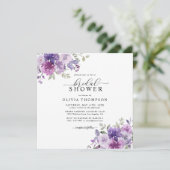 Paars Lila Dusty Mauve Floral Vrijgezellenfeest In Kaart (Staand voorkant)