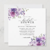 Paars Lila Dusty Mauve Floral Vrijgezellenfeest In Kaart (Voorkant)