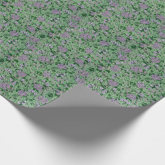 Paars-Lila,  floreel patroon Cadeaupapier (Hoek)