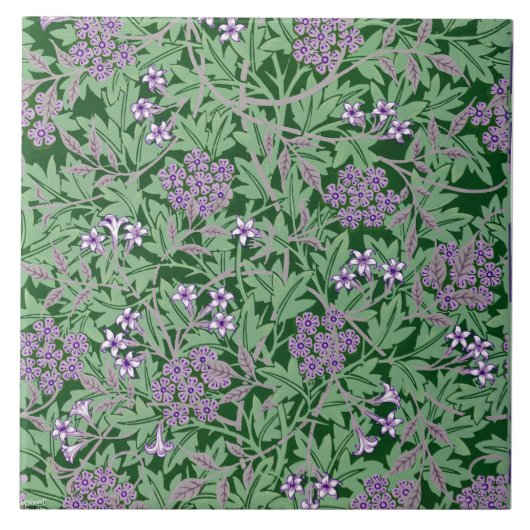 Paars-Lila,  floreel patroon Tegeltje (Voorkant)