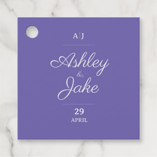 Paars Lila huwelijk Bedankjes Labels (Voorkant)