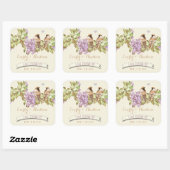 Paars Lila huwelijk Vierkante Sticker (Vel)