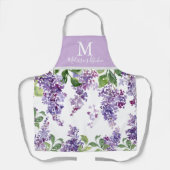 Paars Lila monogram, naam apron Schort (Voorkant)