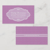 Paars Lila Polka Dots gepersonaliseerd monogram Visitekaartje (Voorkant / Achterkant)