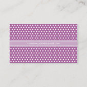 Paars Lila Polka Dots gepersonaliseerd monogram Visitekaartje (Achterkant)