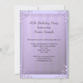 Paars Lila Roos - Birthday - partij Kaart (Achterkant)
