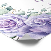 Paars Lila Roos QUINCEAÑERA Zilver Arch Poster (Hoek)