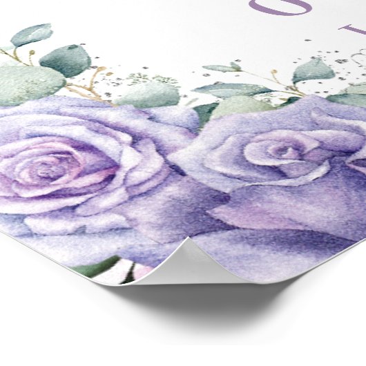 Paars Lila Roos QUINCEAÑERA Zilver Arch Poster (Hoek)