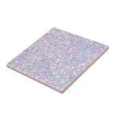 Paars Lila Roze Opalescent Faux Glitter Solid Tegeltje (Zijkant)