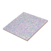 Paars Lila Roze Opalescent Faux Glitter Solid Tegeltje (Zijkant)