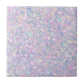 Paars Lila Roze Opalescent Faux Glitter Solid Tegeltje (Voorkant)