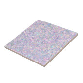 Paars Lila Roze Opalescent Faux Glitter Solid Tegeltje (Zijkant)