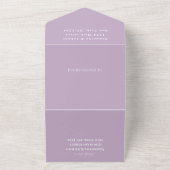 Paars Lila Violet Lavender Modern Wedding All In One Uitnodiging (Buitenkant)