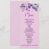 Paars Lila Vrijgezellenfeest menu (Voorkant / Achterkant)