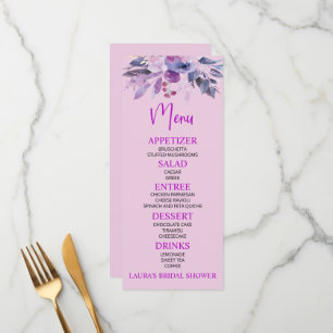 Paars Lila Vrijgezellenfeest menu