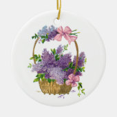  Paars Lilacs Antiek Flower Bouquet Keramisch Ornament (Voorkant)
