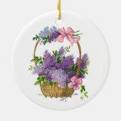  Paars Lilacs Antiek Flower Bouquet Keramisch Ornament (Achterkant)