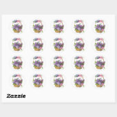 Paars Lilacs Antiek Flower Bouquet Ronde Sticker (Vel)