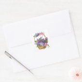  Paars Lilacs Antiek Flower Bouquet Vierkante Sticker (Envelop)