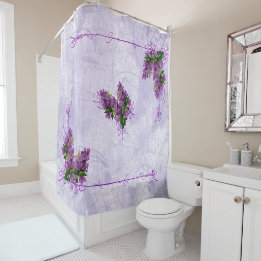 Paars Lilacs Shower Curtain Douchegordijn (In situ)