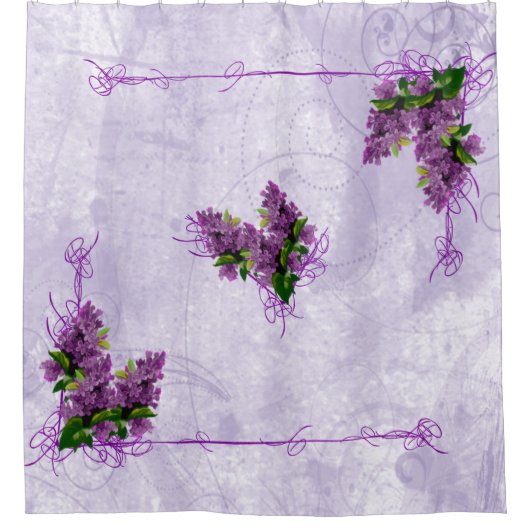 Paars Lilacs Shower Curtain Douchegordijn (Voorkant)
