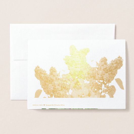 Paars Lilacs Sympathie Gold Folie Kaarten (Met envelop)