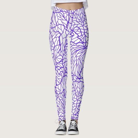 Paars Lines Patton Leggings (Voorkant)
