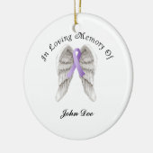 Paars lint alle kanker in het geheugen keramisch ornament (Links)