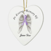 Paars lint alle kanker in het geheugen keramisch ornament (Links)