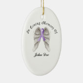 Paars lint alle kanker in het geheugen keramisch ornament (Rechts)