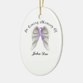 Paars lint alle kanker in het geheugen keramisch ornament (Links)