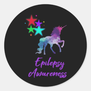 Paars lint epilepsiebewustzijn 2 ronde sticker