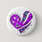 Paars lint hart epilepsie bewustzijn ronde button 5,7 cm (Voorkant)