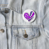 Paars lint hart epilepsie bewustzijn ronde button 5,7 cm (In situ)