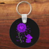 Paars Lint Lager Olephant Overdosering Voorzichtig Sleutelhanger (Achterkant)