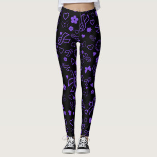 Paars lint multiprint...epilepsie leggings