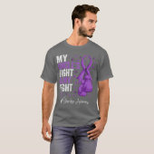 Paars lint Oom Overdosis Bewustzijn T-shirt (Voorkant volledig)