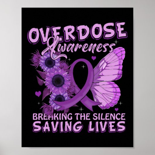 Paars lint Overdosering Bewustzijn Verslaving Poster (Voorkant)