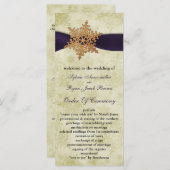 paars lint, roestvast sneeuwvlok programmakaart (Voorkant / Achterkant)