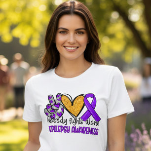 Paars lint steun voor epilepsie bewustzijn Tri-Blend shirt