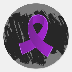 Paars lint van de ziekte van Crohn met breekbaar Ronde Sticker