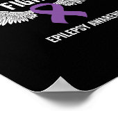 Paars lint voor epilepsiebewustzijn - Epilepsiebew Poster (Hoek)