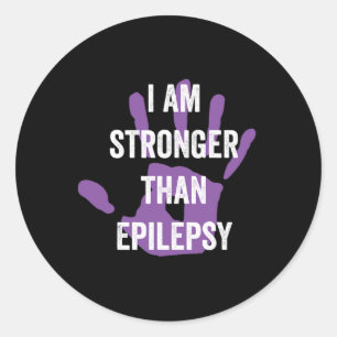 Paars lint voor epilepsiebewustzijn - Epilepsiebew Ronde Sticker