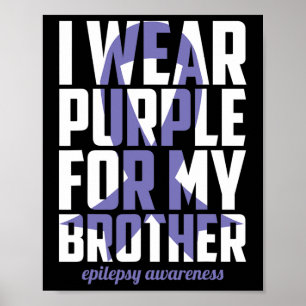 Paars lint voor mijn broer met epilepsie bewustzij poster