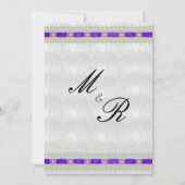 Paars lintje, witte zweetbruiloft kaart (Voorkant)