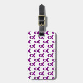 Paars lintpatroon bagagelabel (Voorkant verticaal)