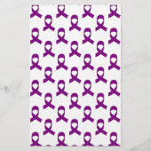 Paars lintpatroon briefpapier (Voorkant)