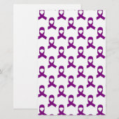 Paars lintpatroon briefpapier (Voorkant / Achterkant)